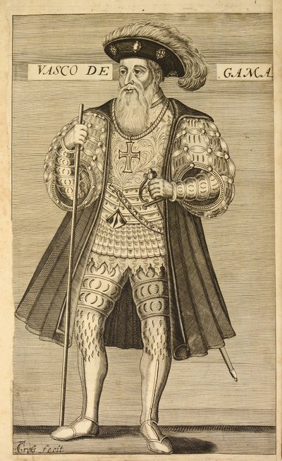 Vasco de Gama de La Lusiada, o Poema Histórico de Portugal por Luis de Camoens (ca. 1524?1580). Traducido del portugués al inglés por Sir Richard Fanshaw (1608?1666). Londres: Humphrey Moseley de Portuguese School